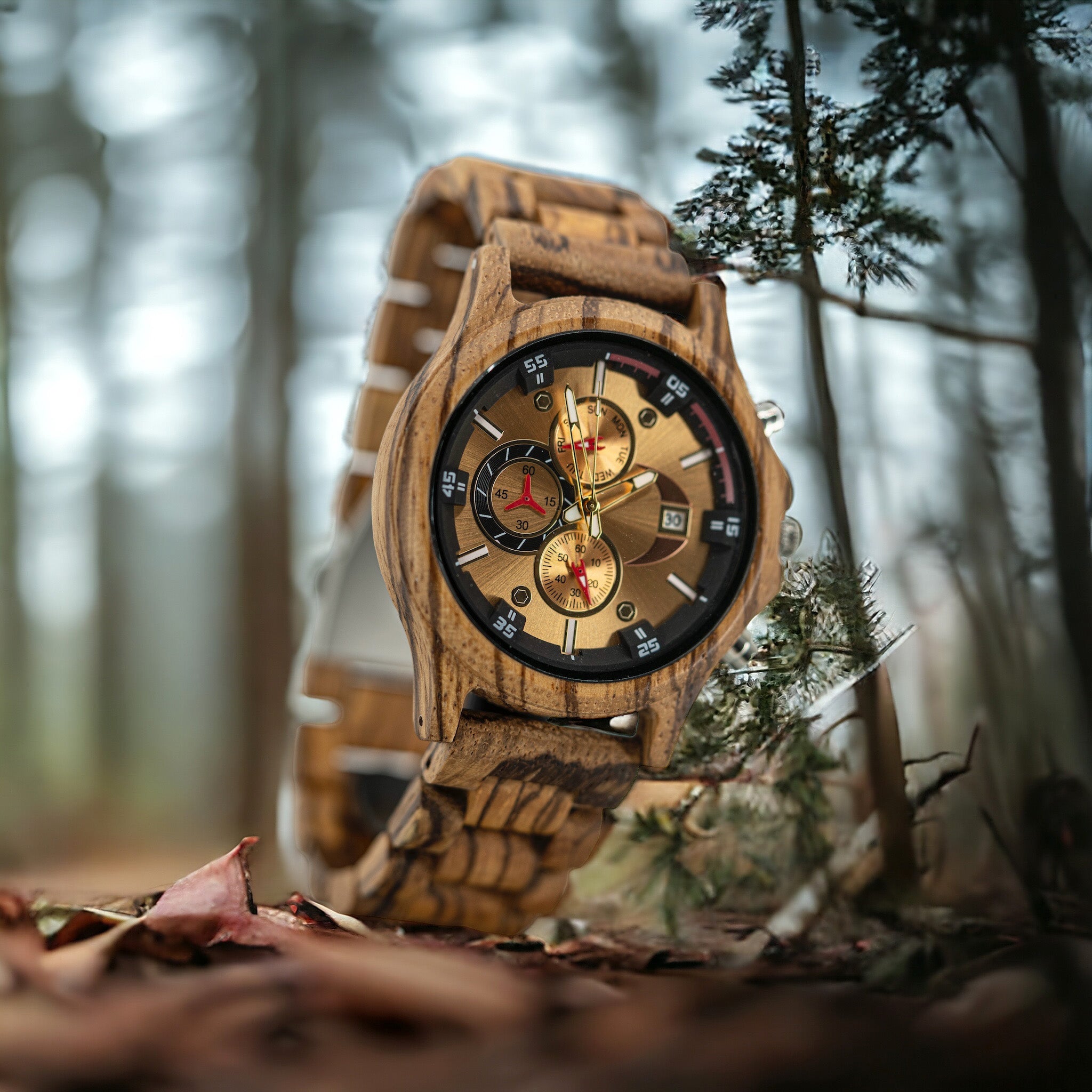 Golden Brown - Wooden TimberWood watch men